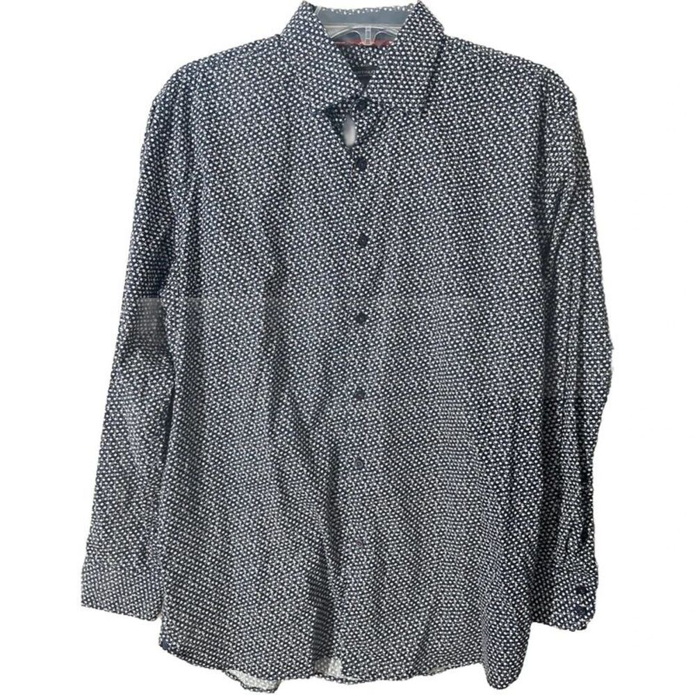 Buffalo David Bitton men’s blue slim stretch button-down shirt size m 15 32/33